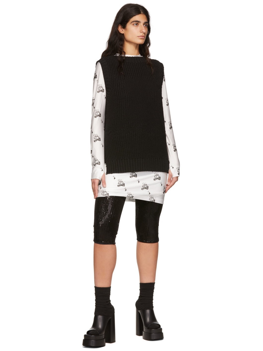 White Artwork Dress - 4