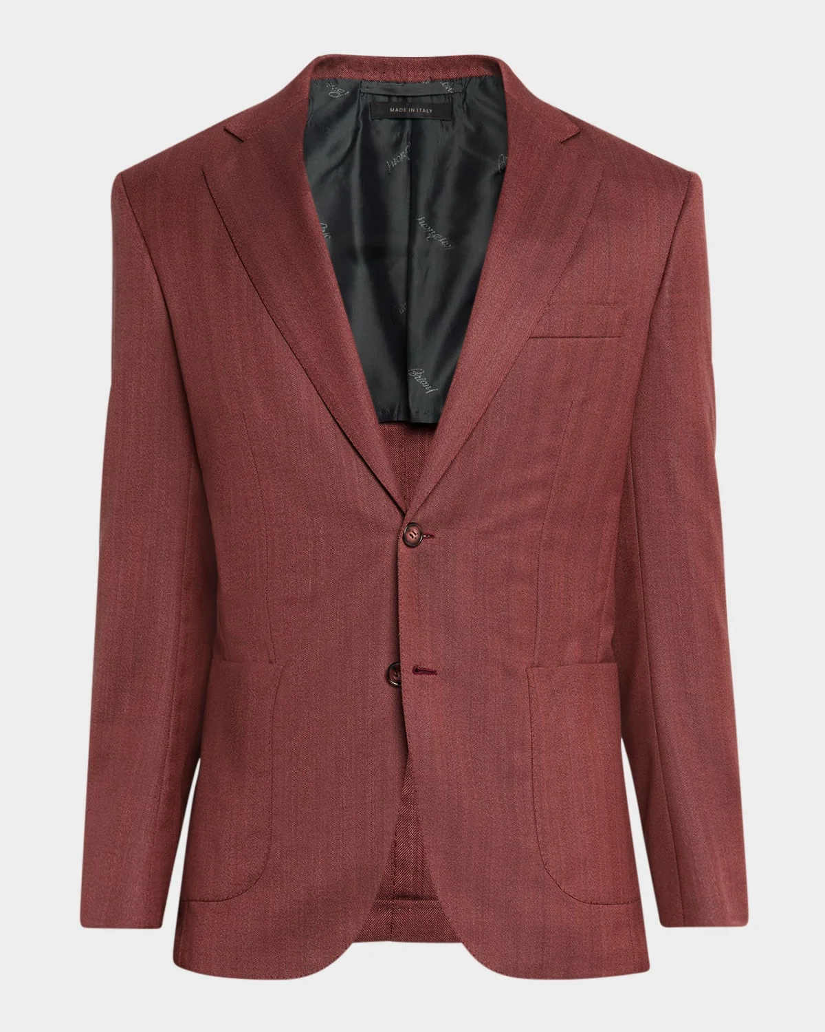 Men's Herringbone Single-Breasted Blazer - 1