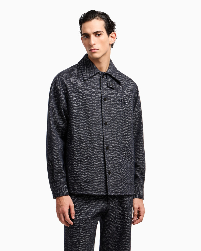 GIORGIO ARMANI DENIM COLLECTION JACQUARD DENIM SHIRT JACKET outlook