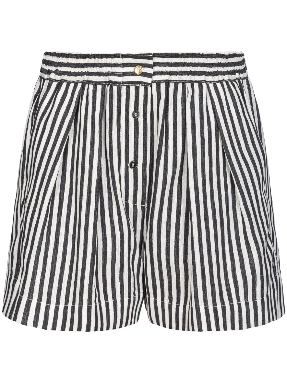 striped pleated shorts - 1