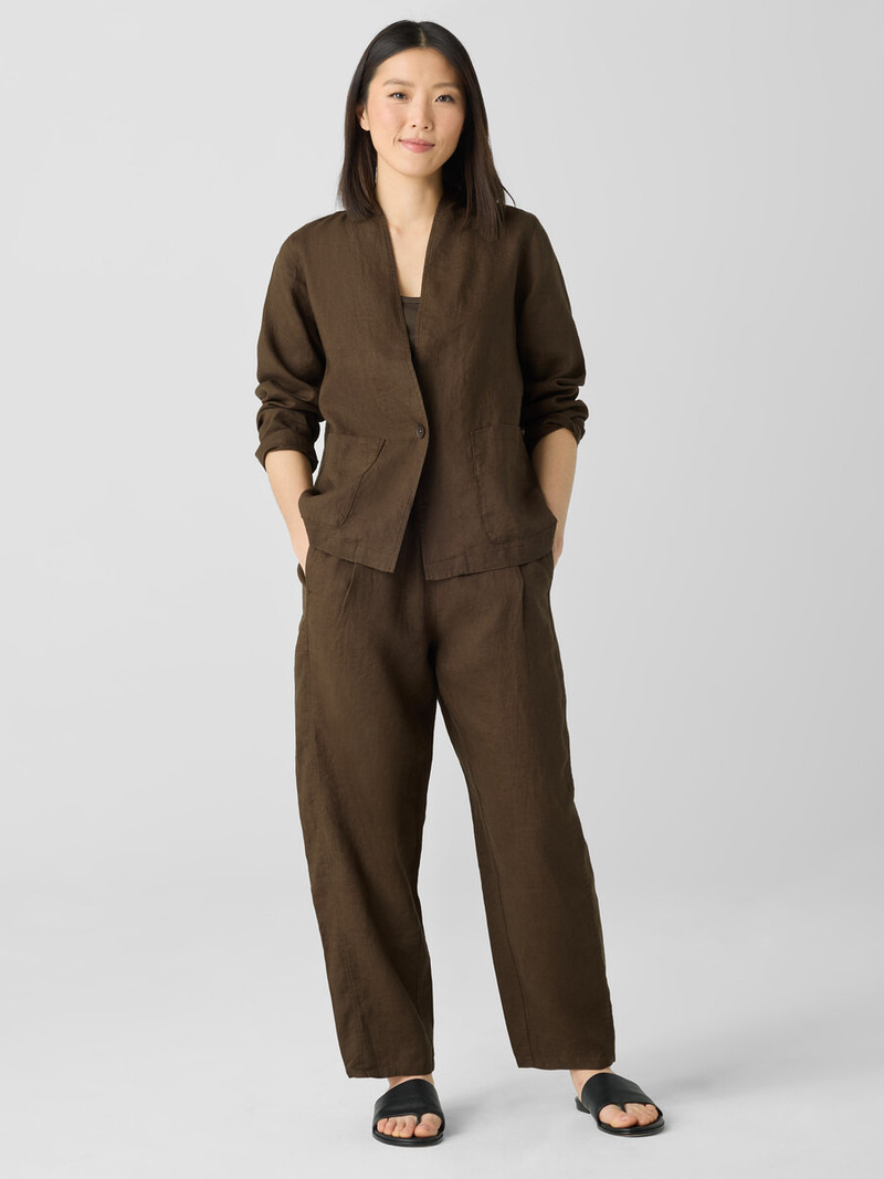 Organic Linen High Collar Jacket 7