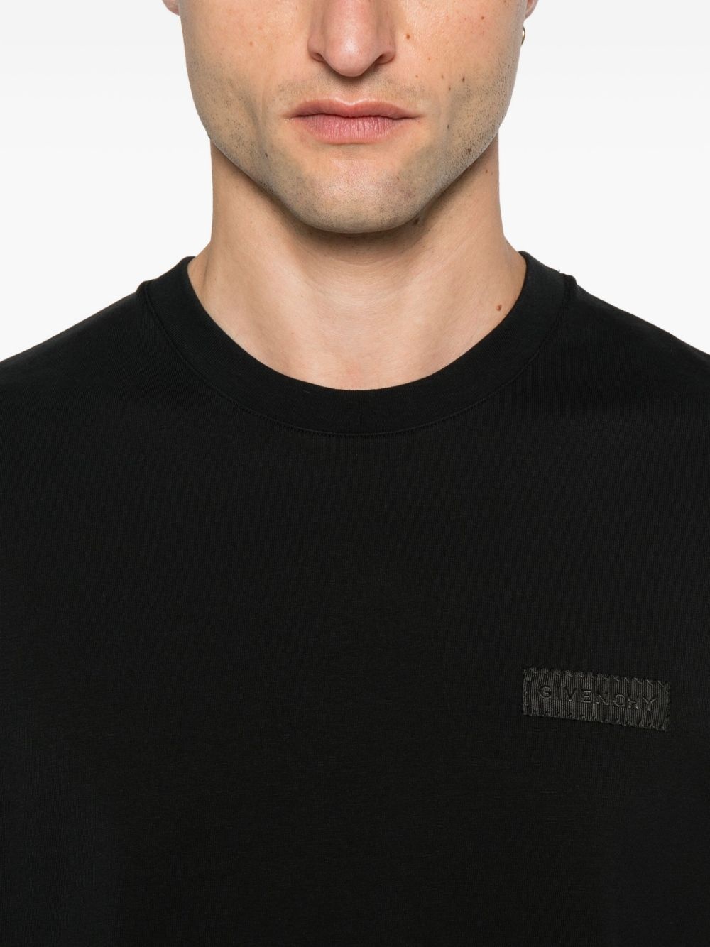 logo-patch cotton T-shirt - 4