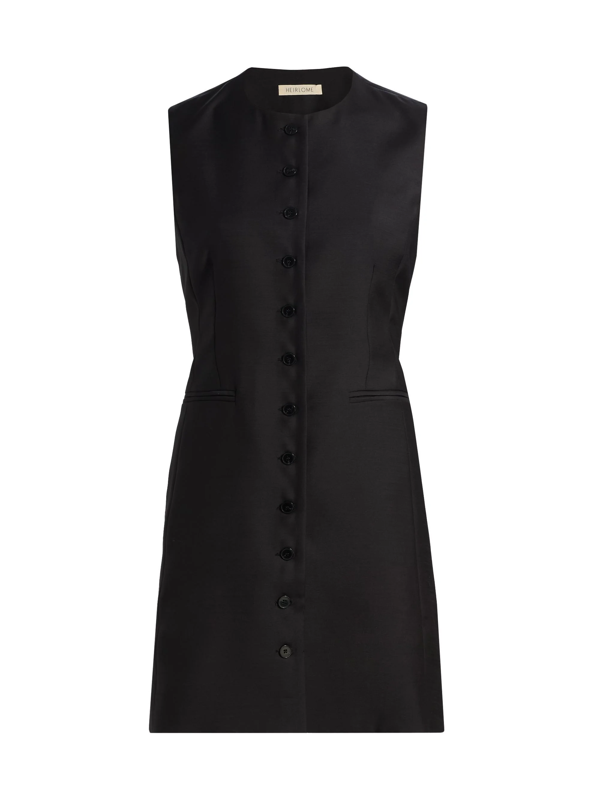 Women's Danielle Wool-Blend Button-Front Minidress - Black - 1