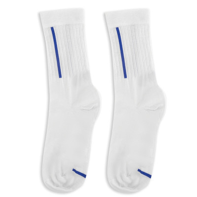 Y-3 Stripe Detail Socks in White / blue outlook