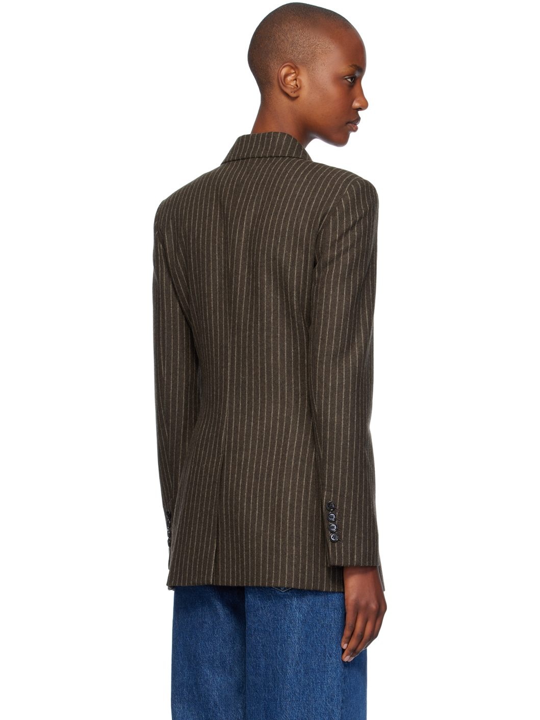 Brown Double-Breasted Blazer - 3