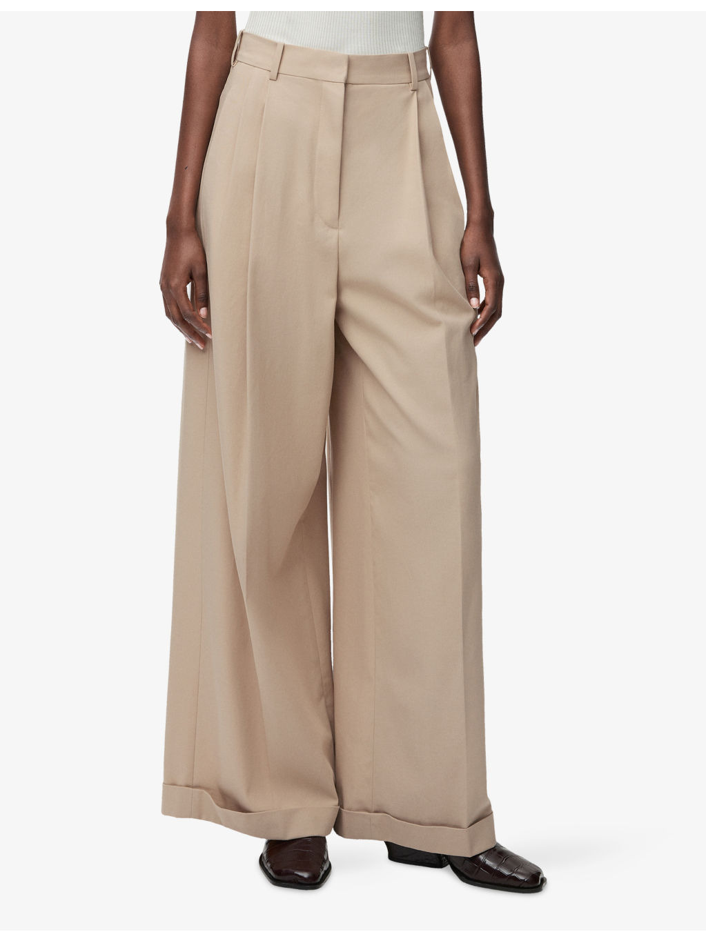 Wide-Leg Cotton Trousers - 3