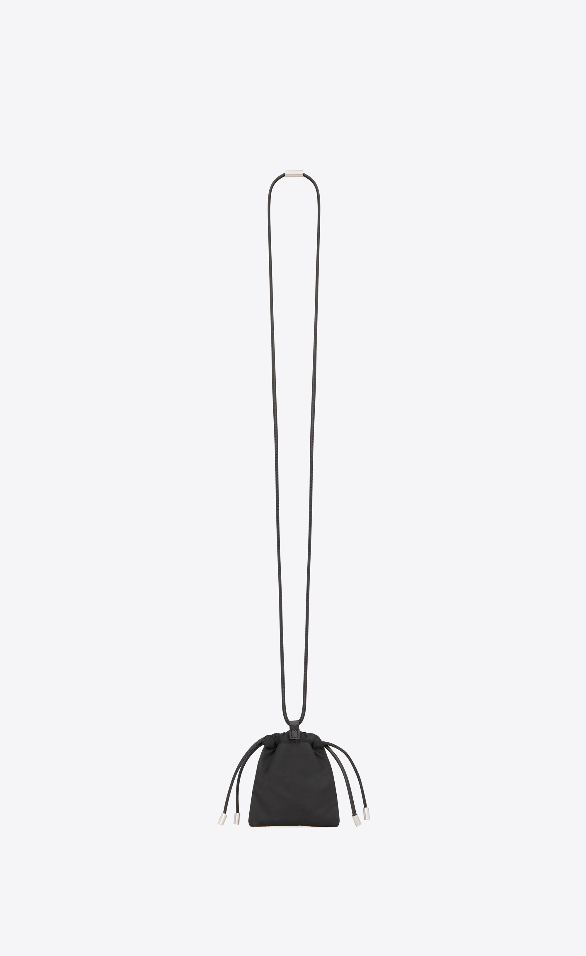 saint laurent paris mini airpod holder pouch necklace in econyl® - 2