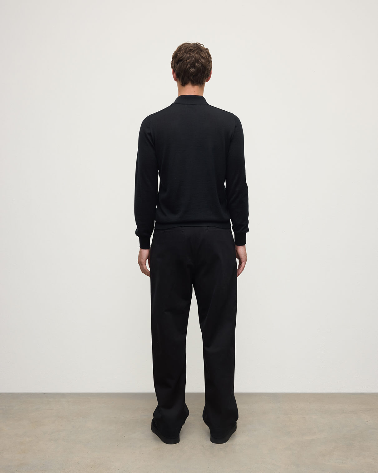 Black Cashmere Polo Shirt - 4