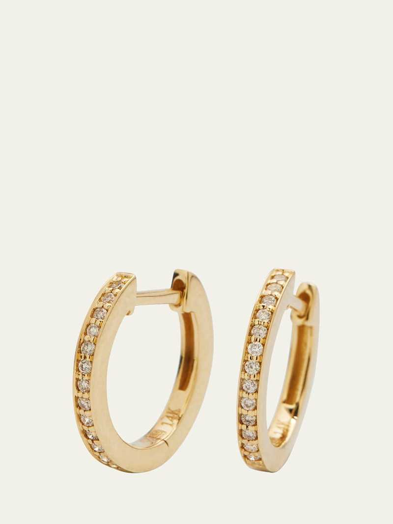 SYDNEY EVAN 14k Diamond Small Huggie Hoop Earrings outlook
