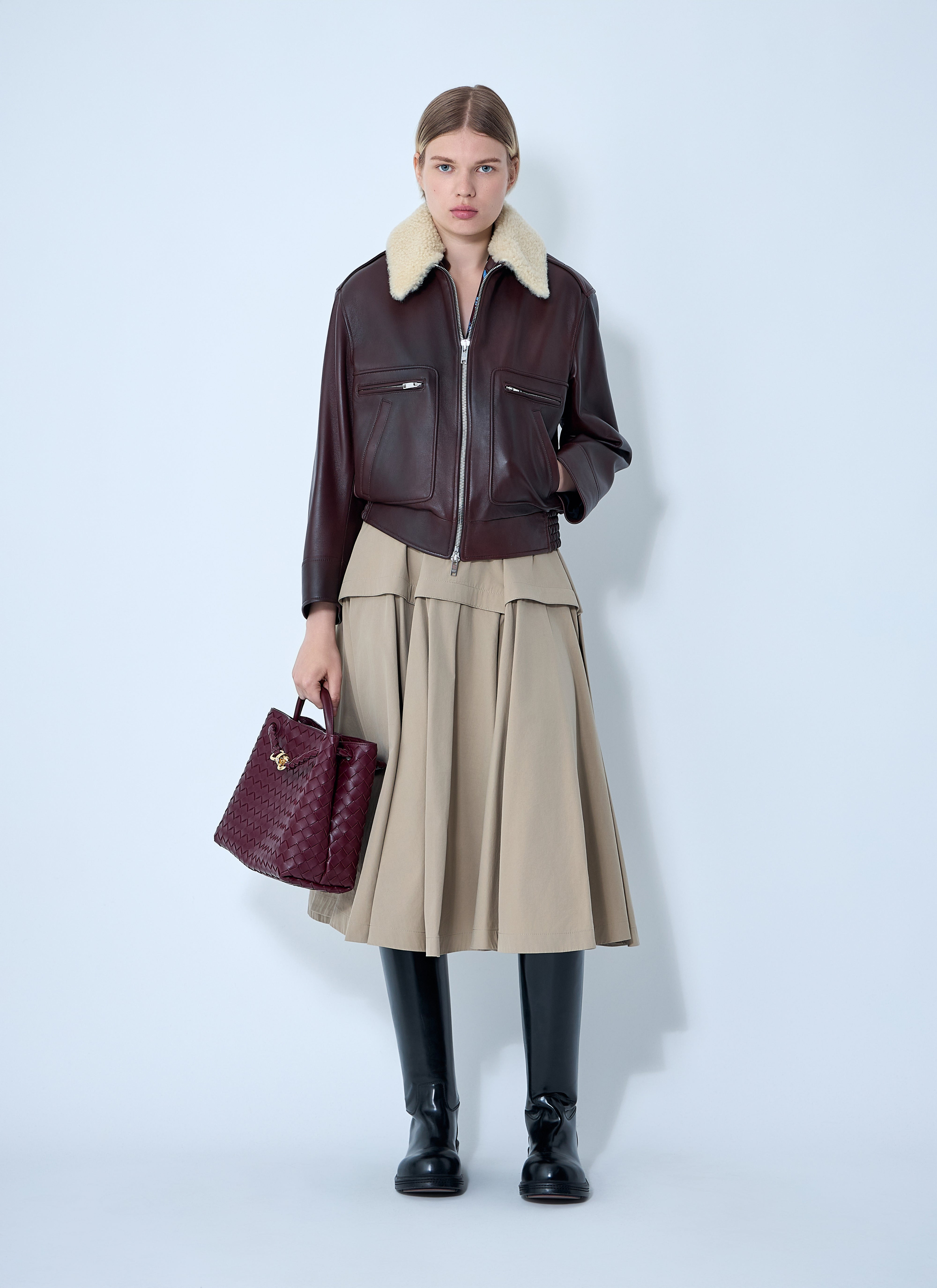 Bottega Veneta Women Leather Blouson Jacket - 2