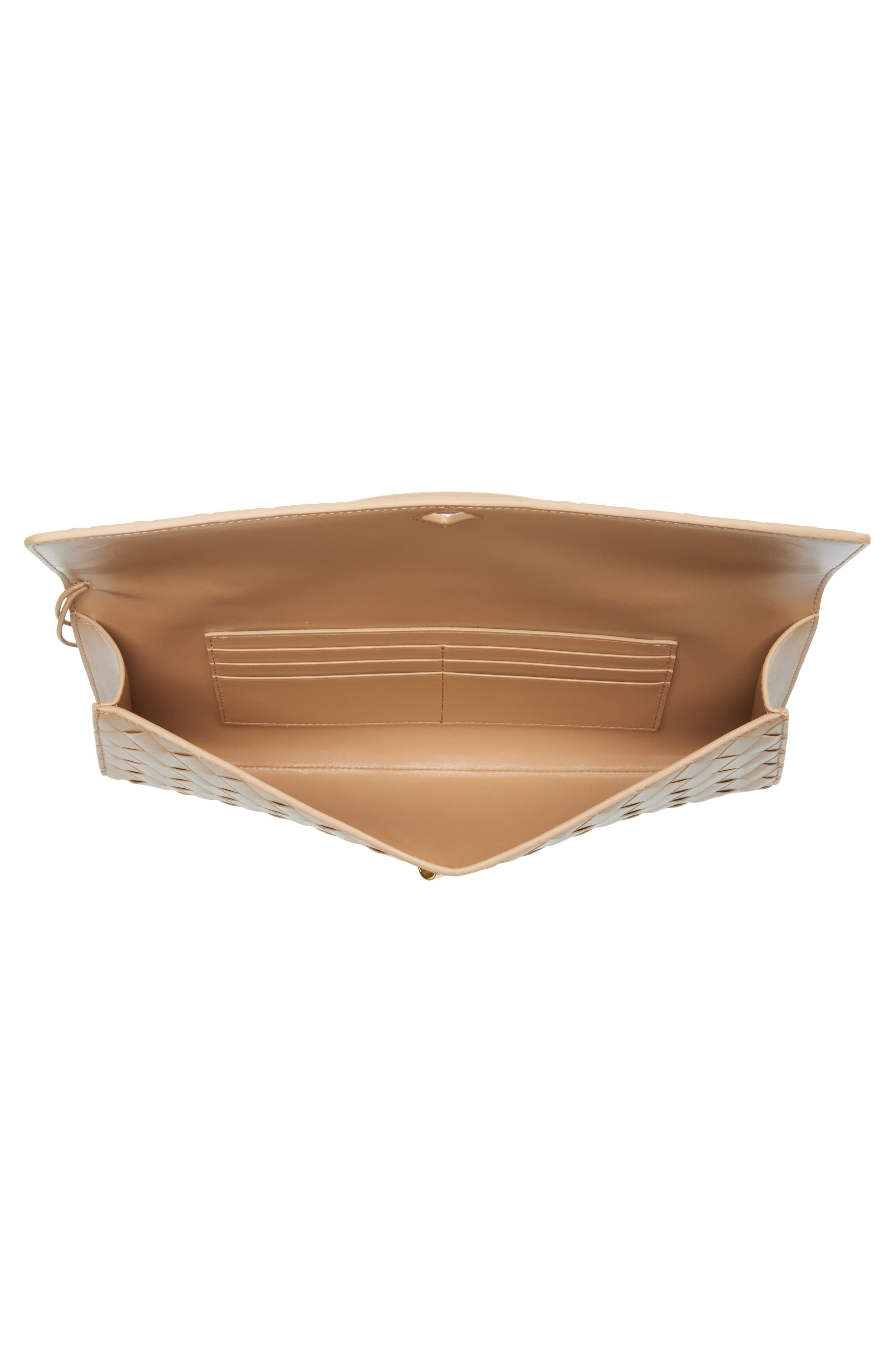 Bottega Veneta Long Andiamo Intrecciato Clutch Bag in Pale Brown Brass at Nordstrom - 4