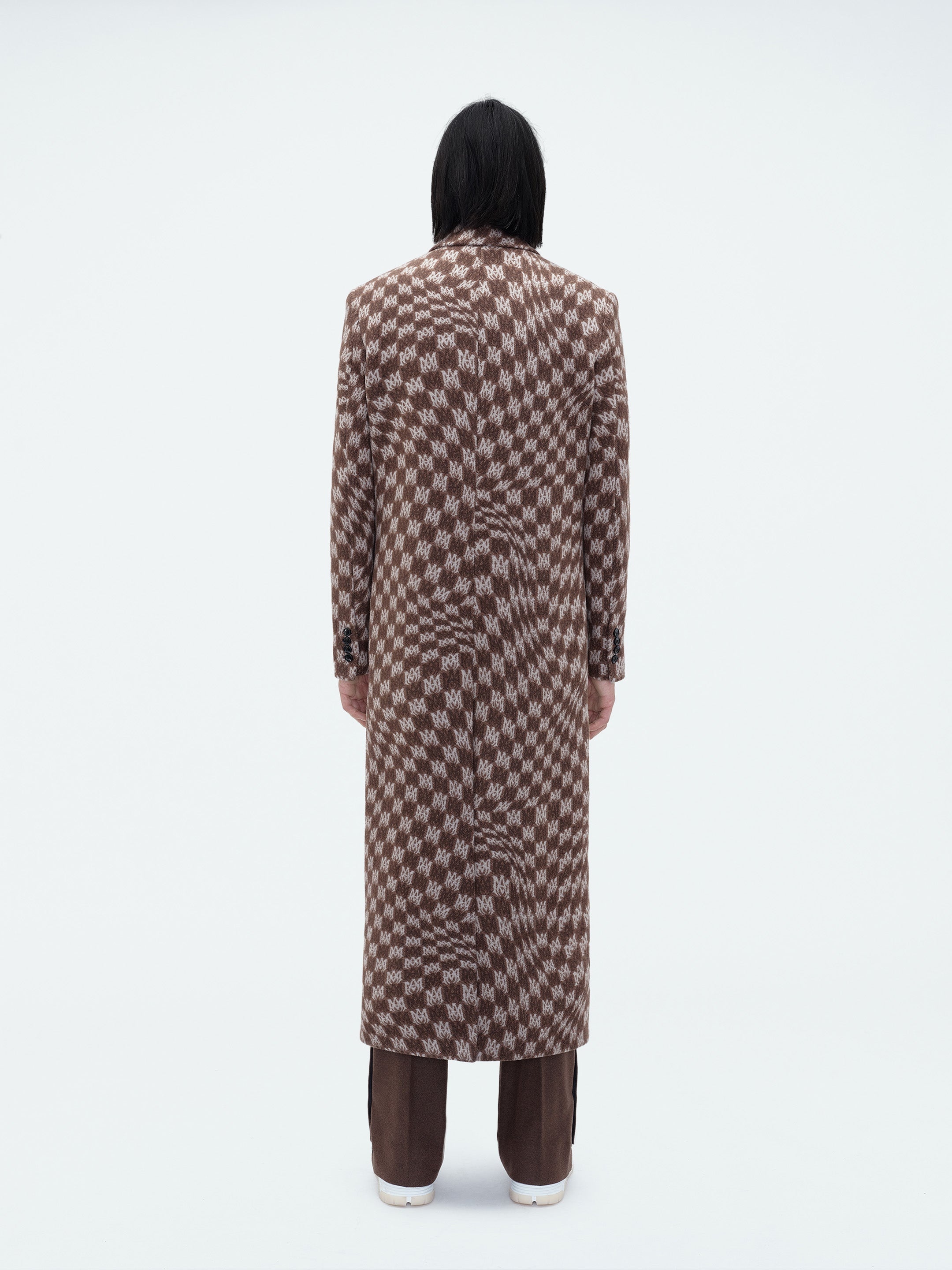 SINGLE BREASTED JACQUARD "WAVY" M.A. OVERCOAT - 4