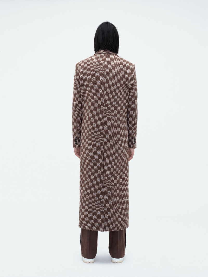 SINGLE BREASTED JACQUARD "WAVY" M.A. OVERCOAT 4
