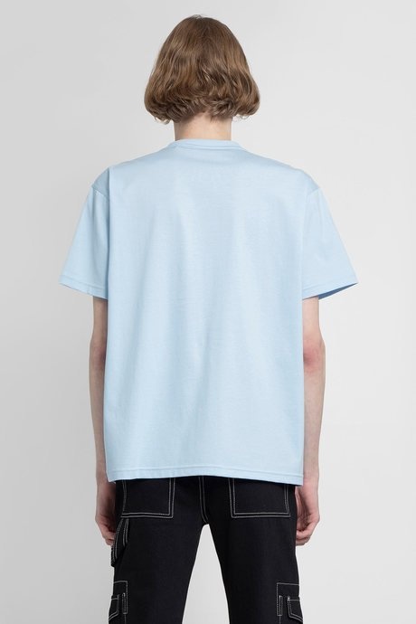 Burberry men's pale blue logo print cotton oversized t - 3