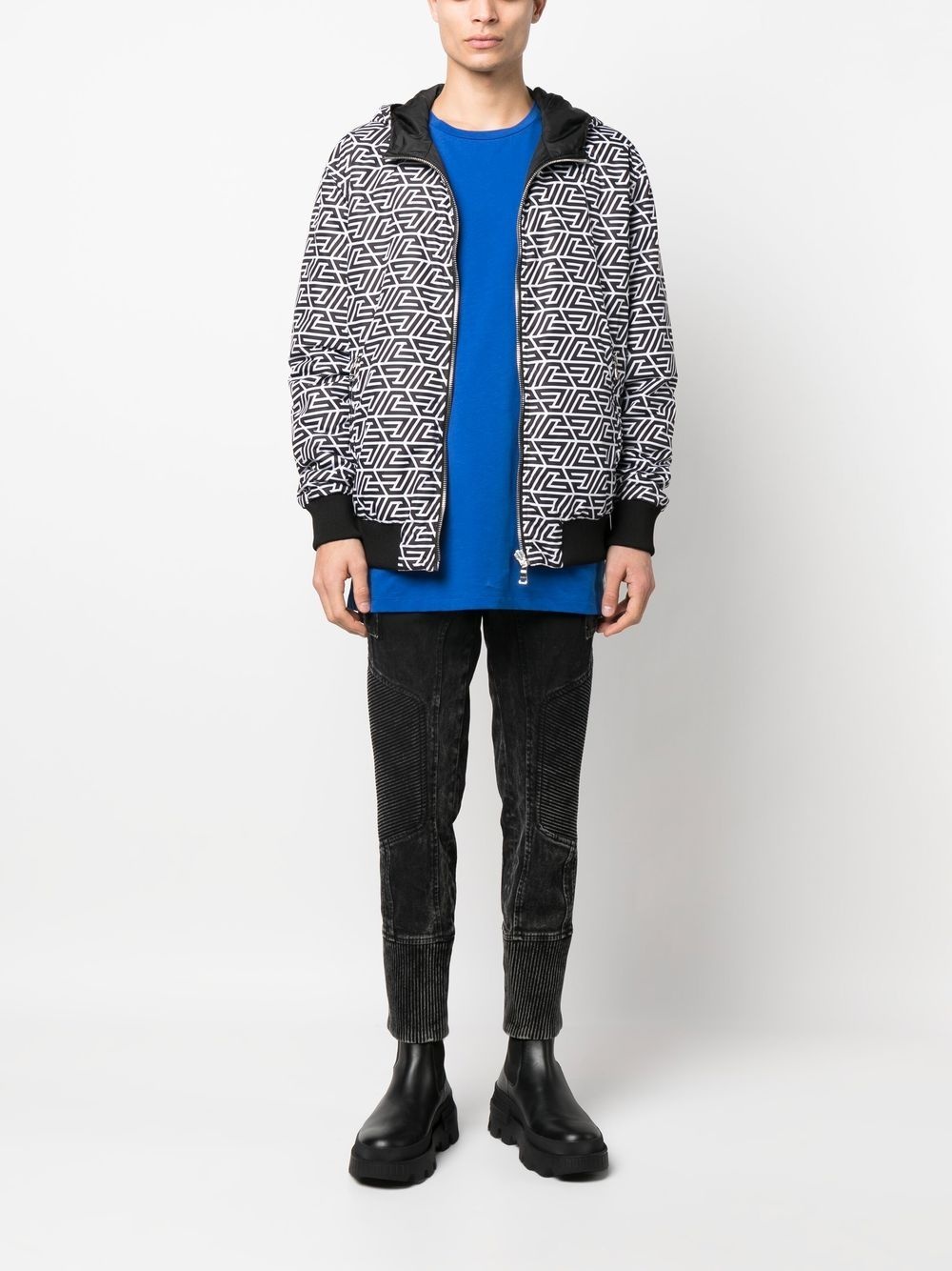 reversible monogram-print hooded jacket - 2