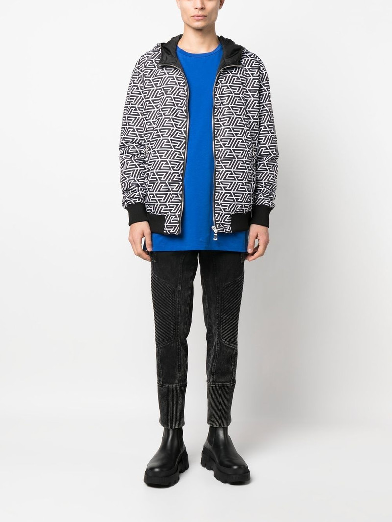 Balmain reversible monogram-print hooded jacket outlook