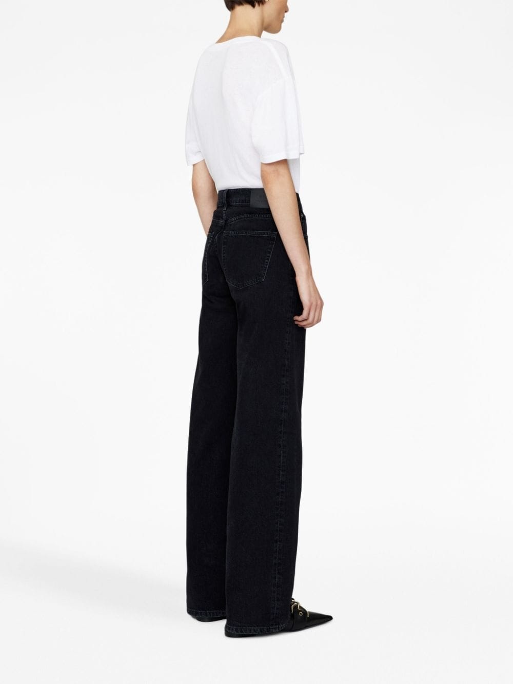 logo-patch wide-leg jeans - 3