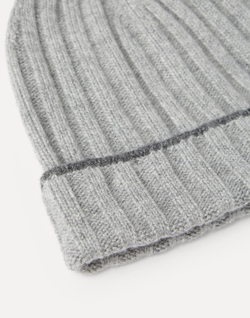 Brunello Cucinelli Cashmere rib knit beanie outlook