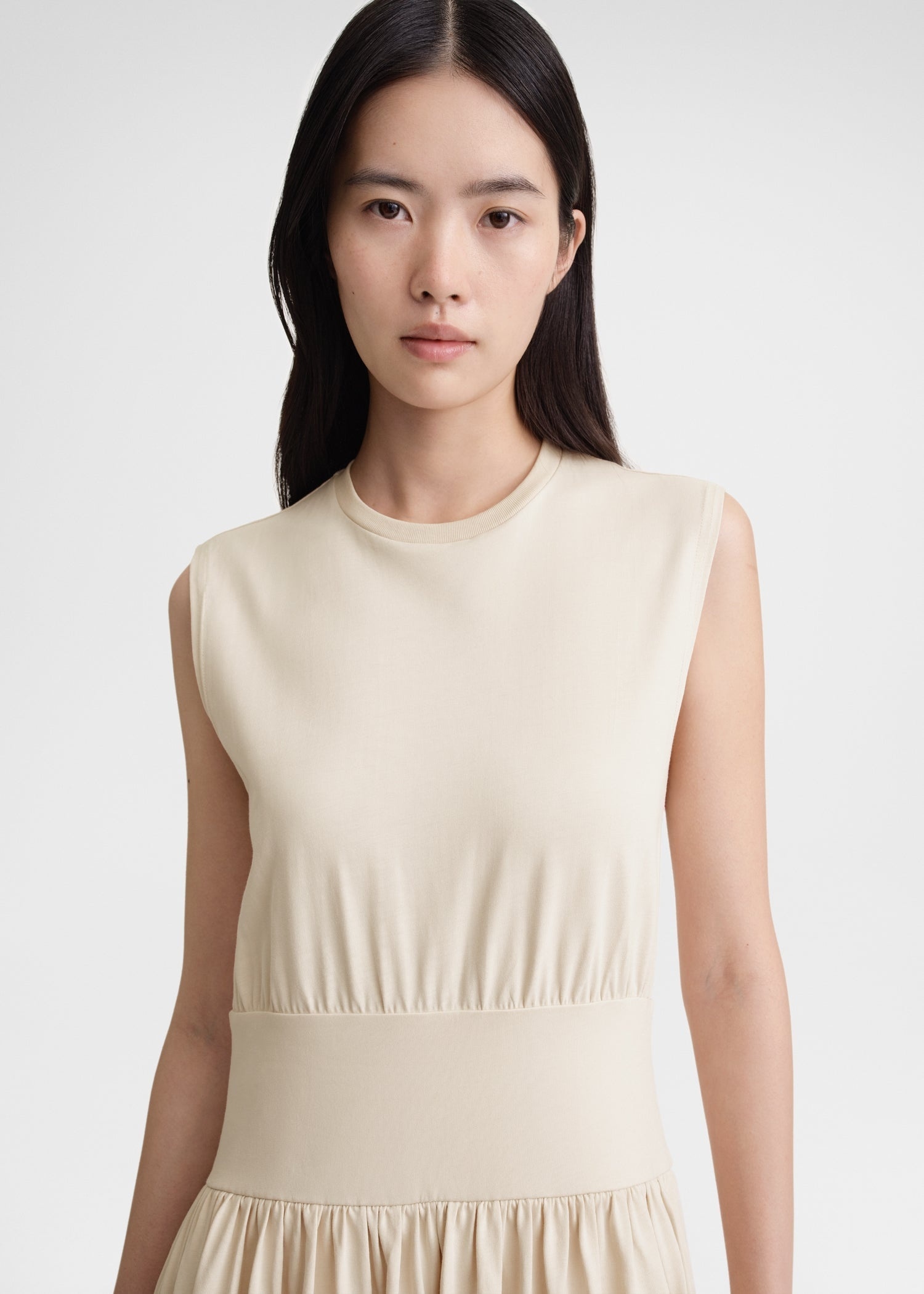 Sleeveless cotton tee dress pearl - 3