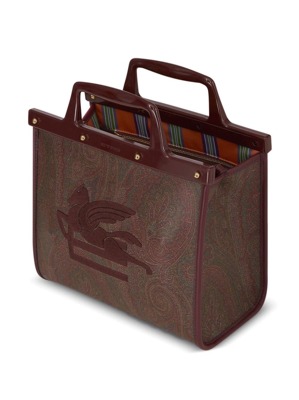 paisley-print embroidered tote - 5