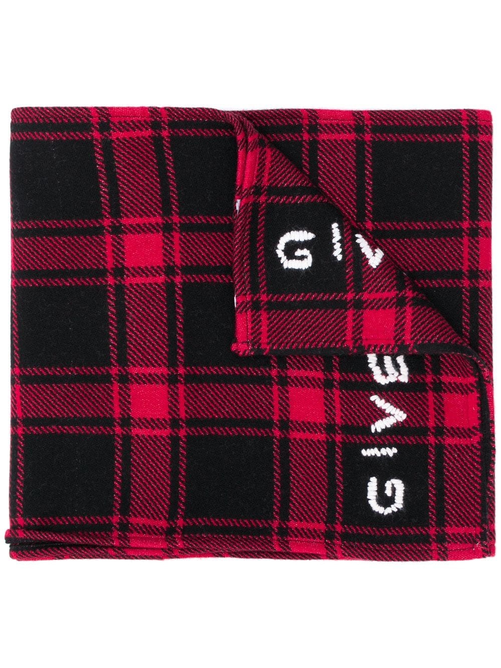 plaid logo scarf - 1