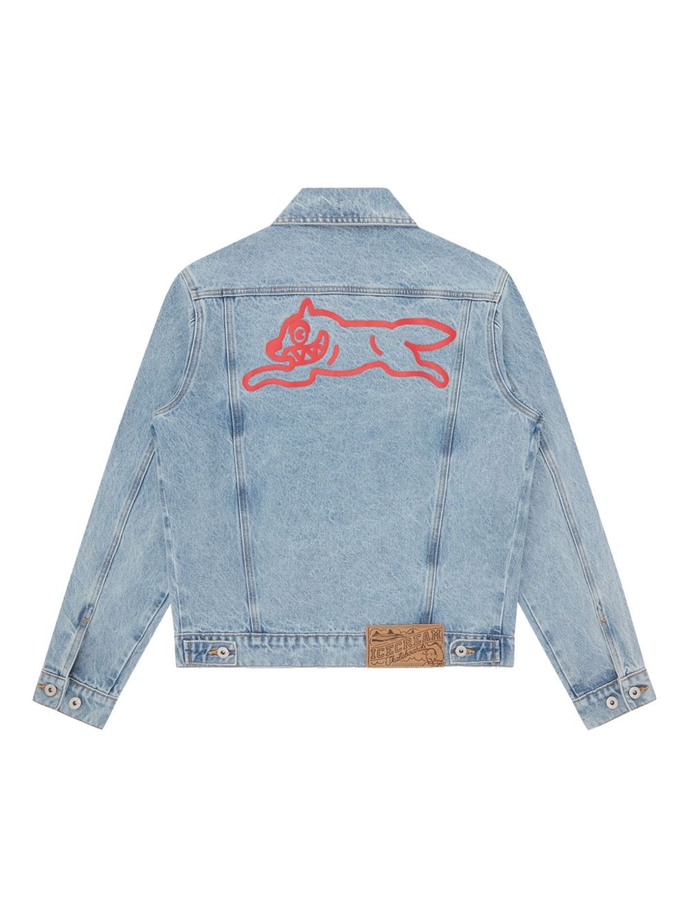 logo print denim jacket - 2