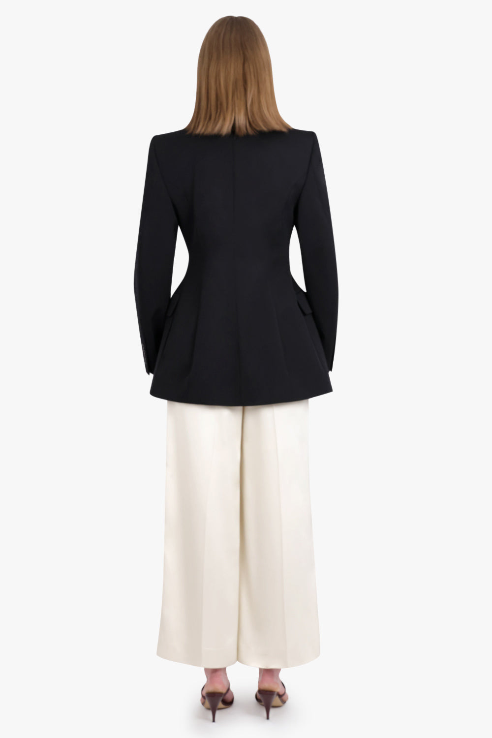 DOUBLE BREASTED HOURGLASS BLAZER BLACK - 4