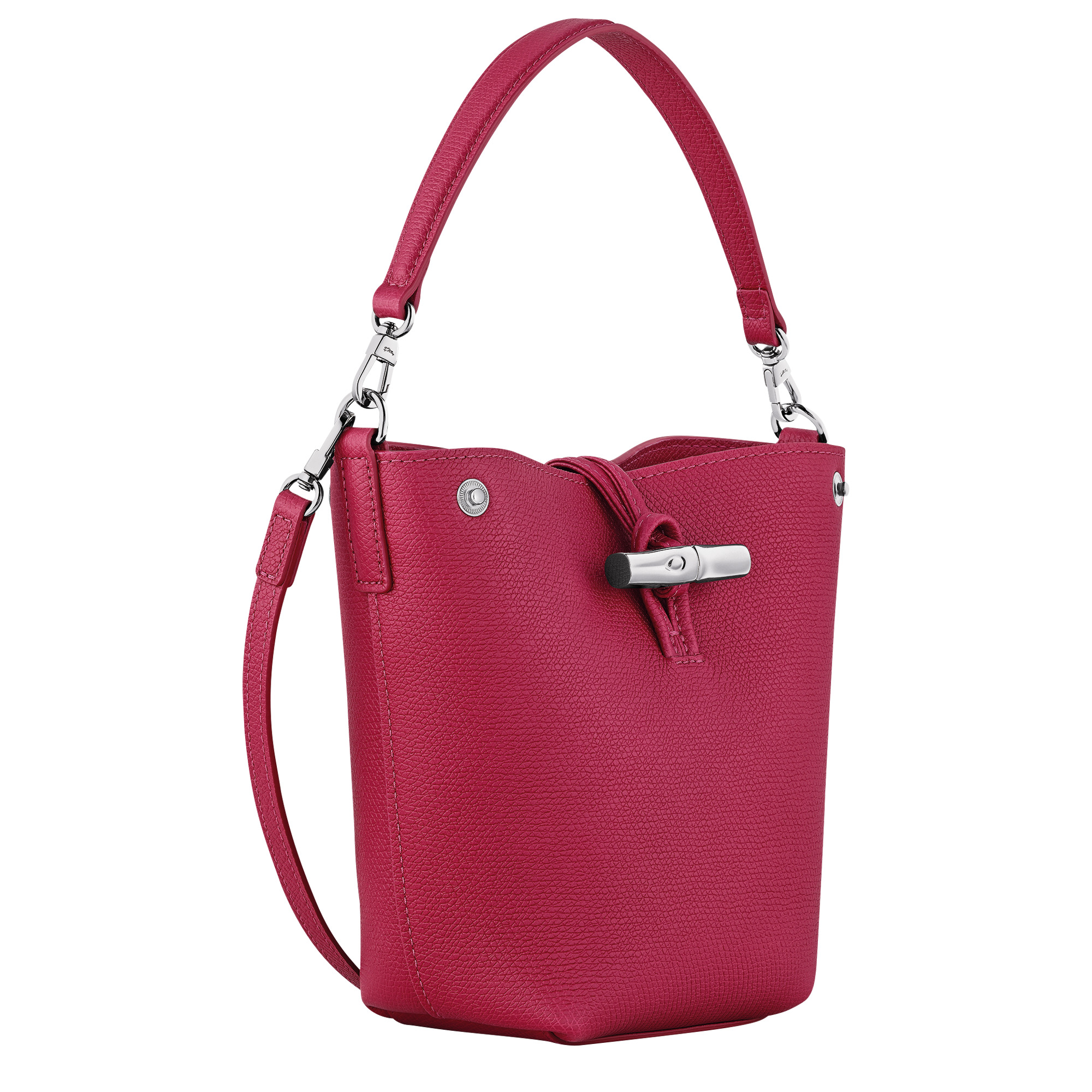 Le Roseau XS Bucket bag Beetroot - Leather - 3