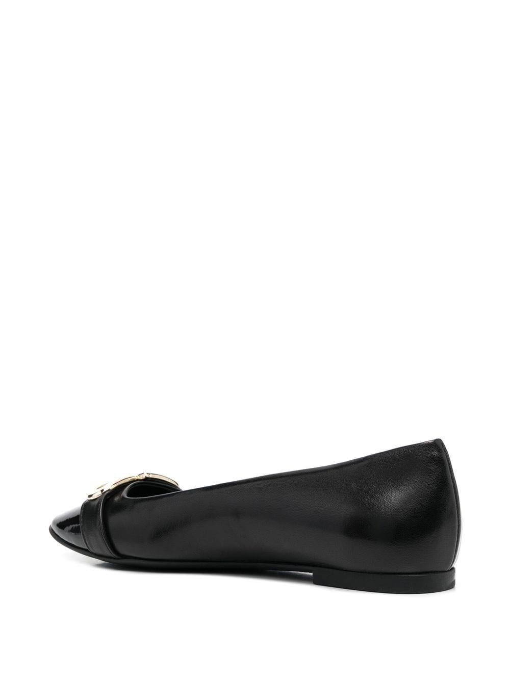 logo-plaque flat ballerina shoes - 3