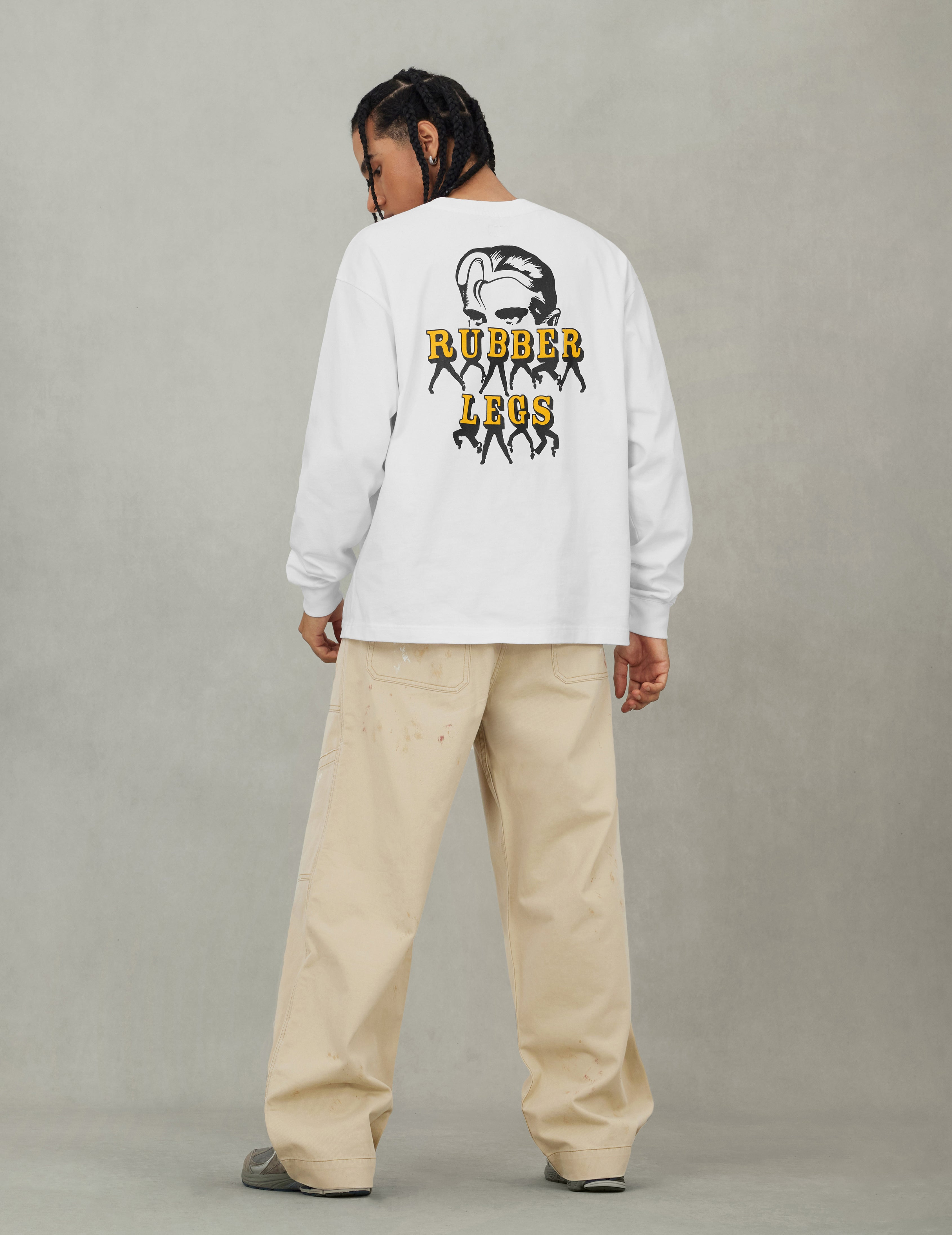 Seagull and Rubber Legs Print Relax Fit Long-sleeve T-shirt - 6