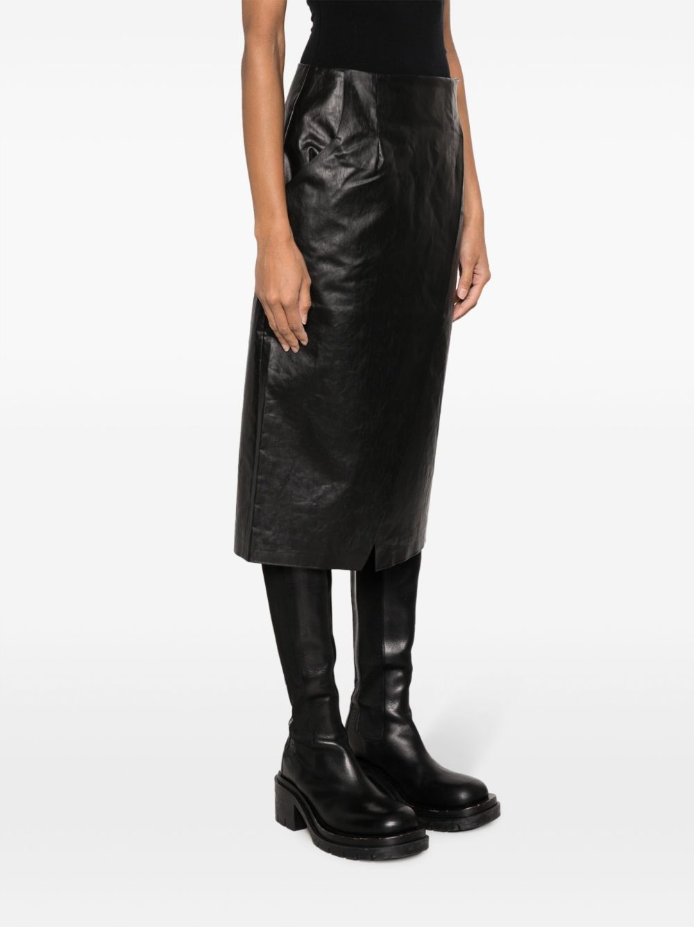 strap-detail wrap midi skirt - 3