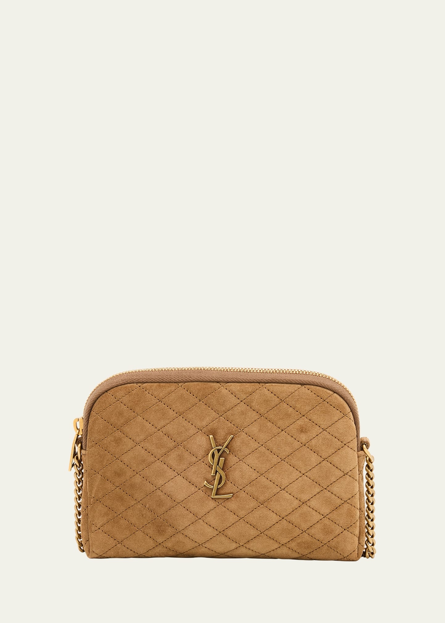 Gaby Mini YSL Crossbody Bag in Quilted Suede - 1