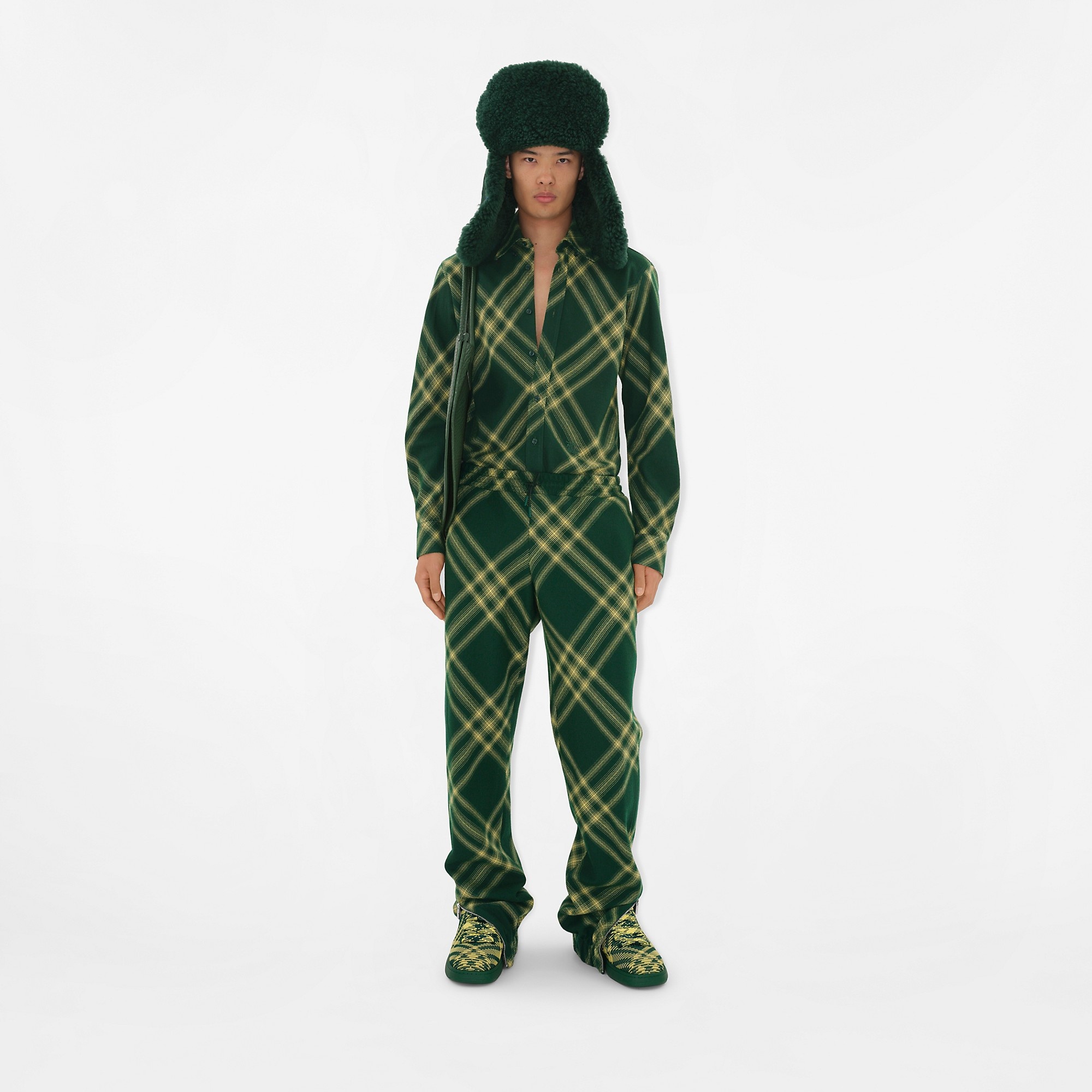 Check Wool Jogging Pants - 2