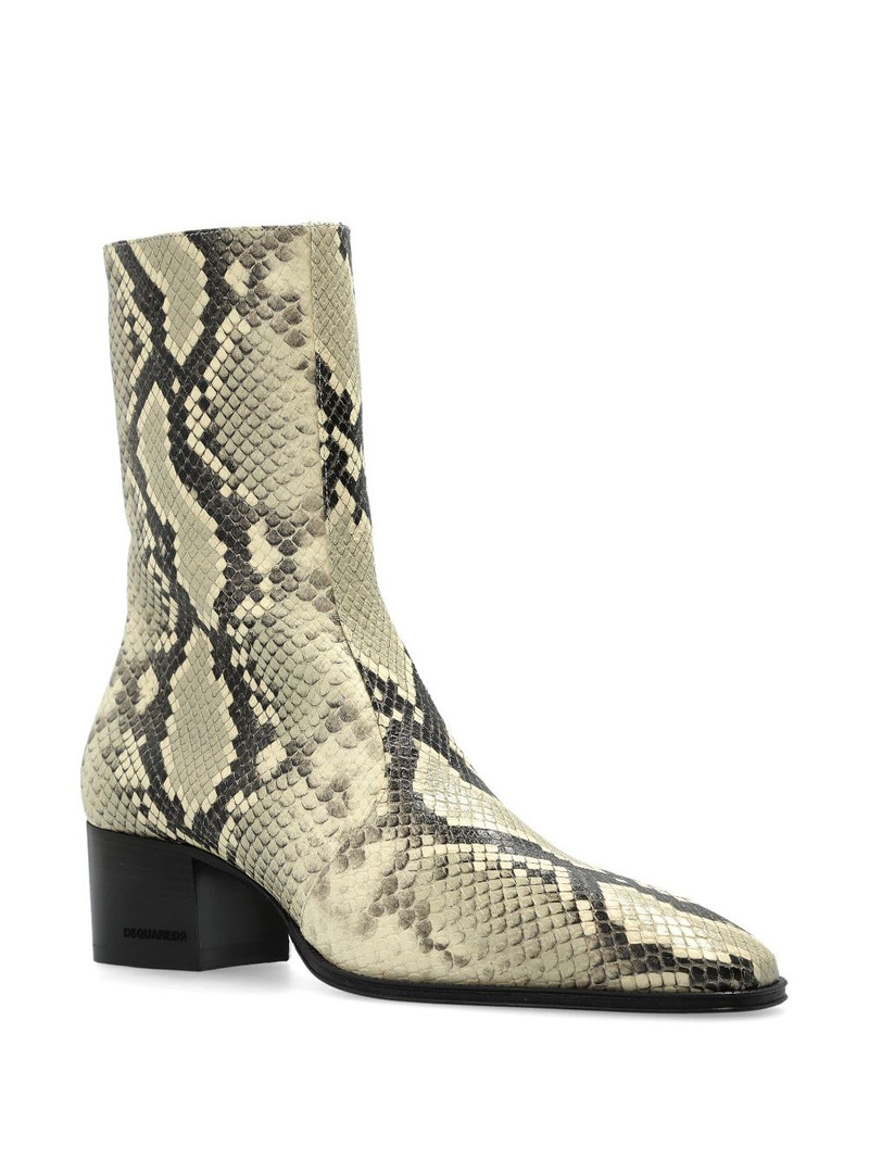 DSQUARED2 55mm snake-print ankle boots outlook