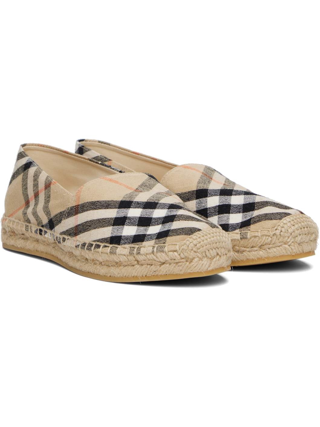 Beige Check Mews Espadrilles​ - 4