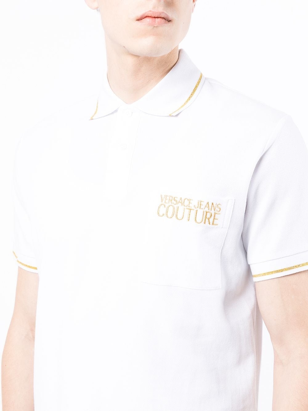 logo-embroidered cotton polo shirt - 5