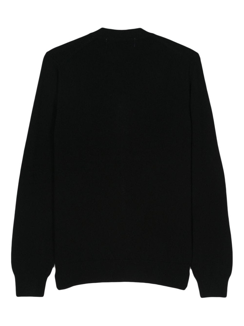 Comme des Garçons PLAY heart-patch wool cardigan outlook