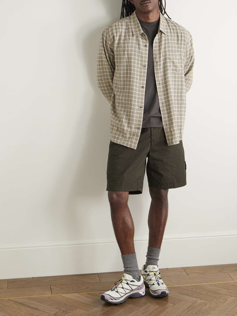 Stone Island Straight-Leg Logo-Appliquéd Garment-Dyed Stretch Ripstop-TC Shorts outlook