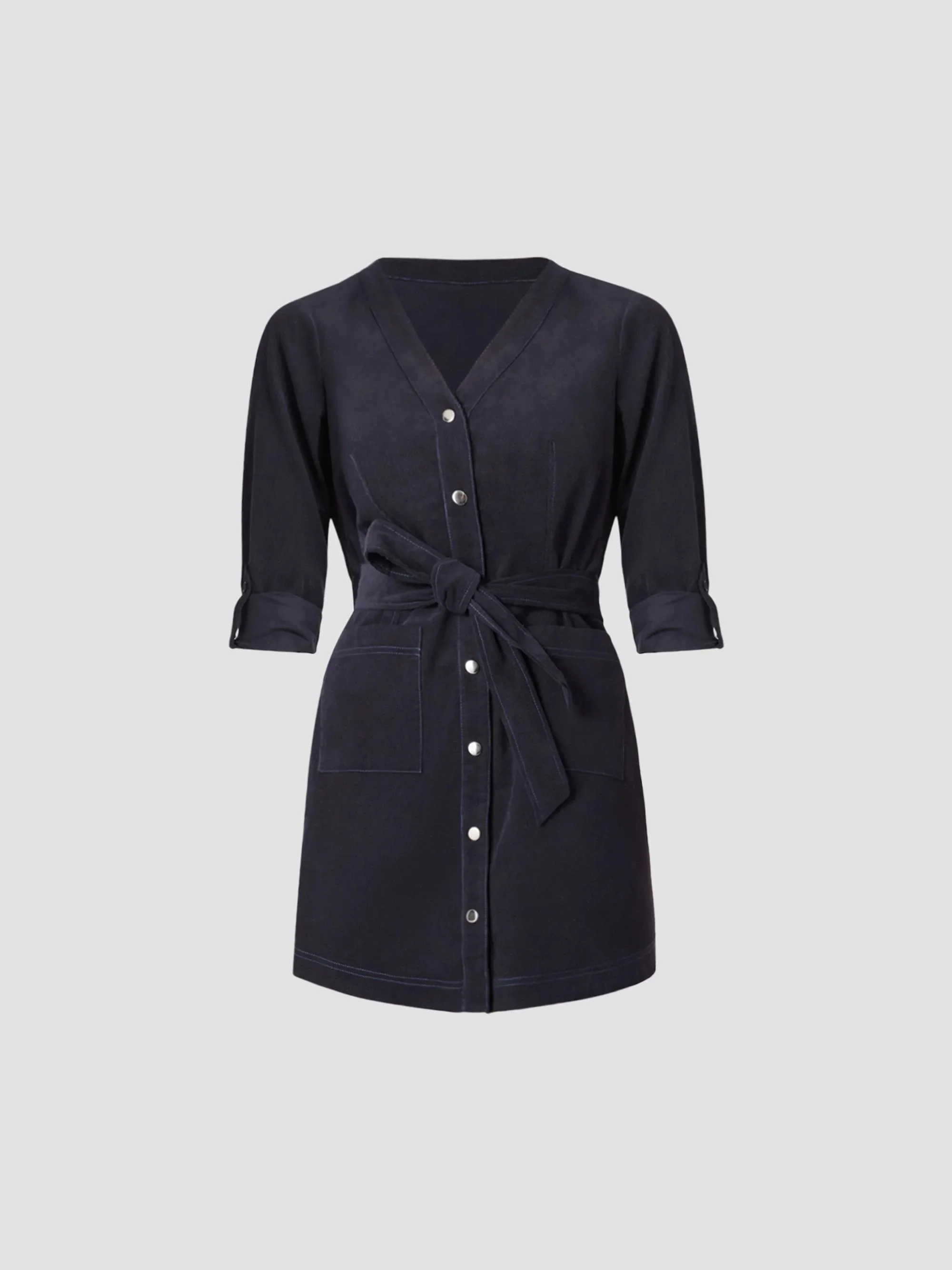 Women's Hamlin Tie Mini Shirdress - Ink - 1
