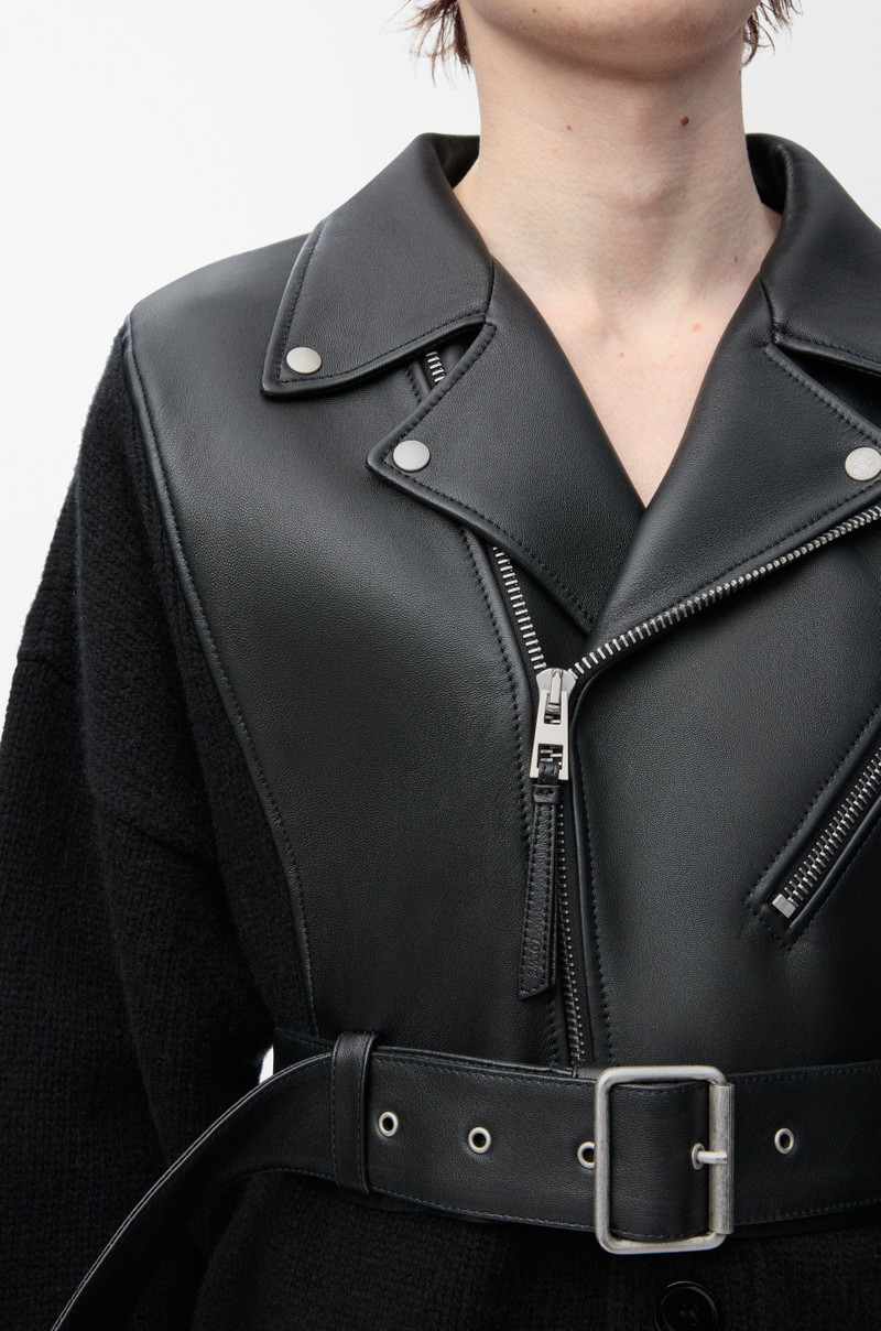 Hybrid cardigan in nappa lambskin and wool 5