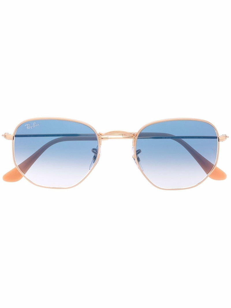 gradient-effect geometric-frame sunglasses 1