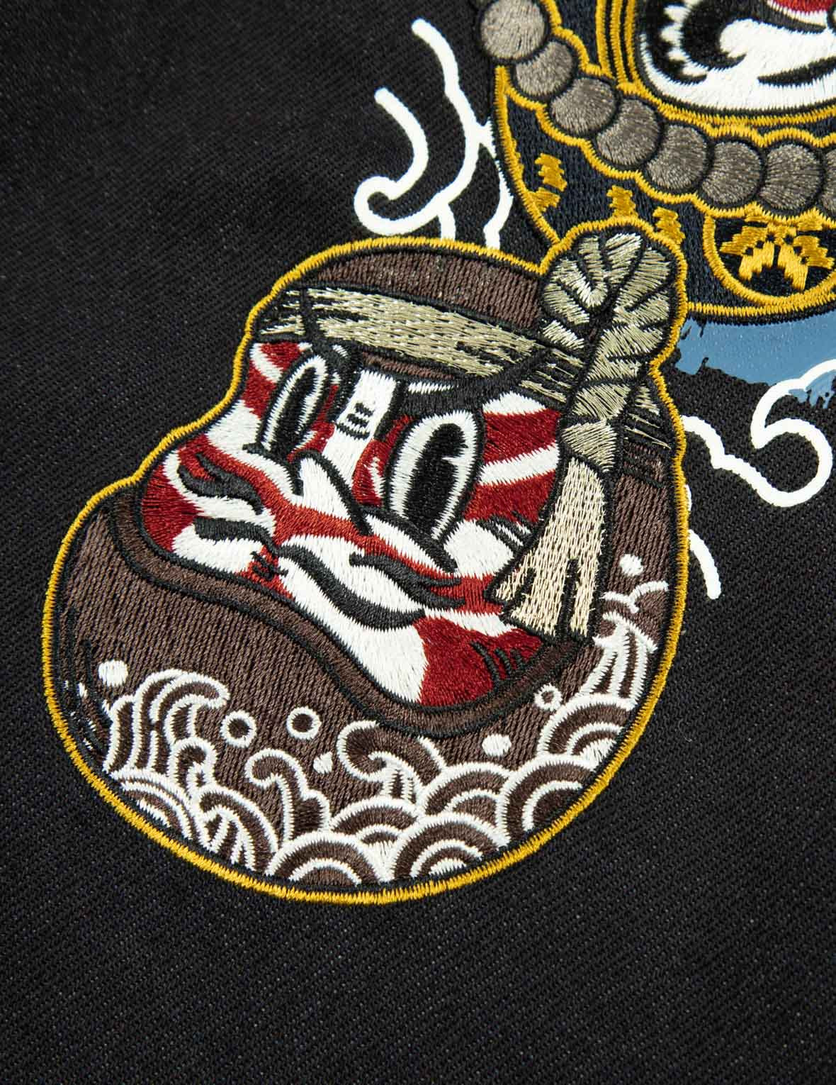 KUMADORI DARUMA DAICOCK PRINT AND EMBROIDERY LOOSE FIT DENIM JACKET - 10