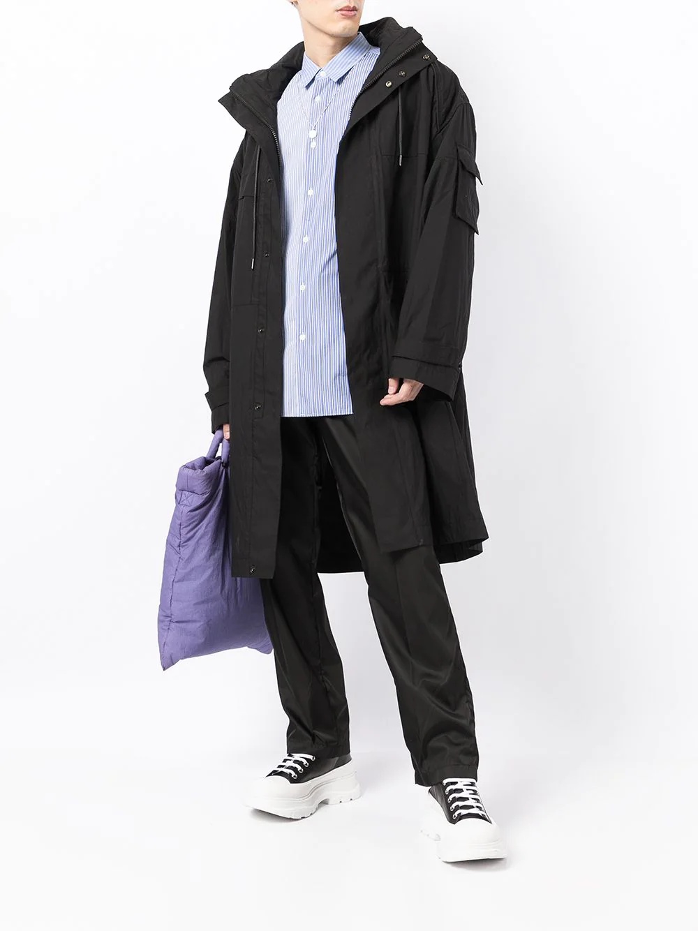 long-length hooded coat - 2