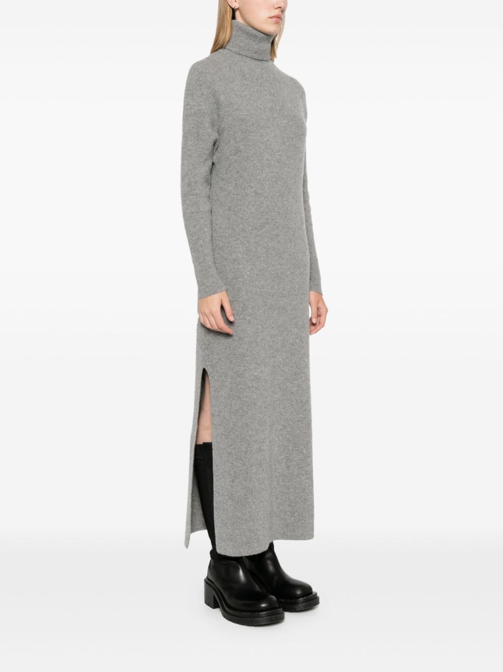 ribbed-knit knitted dress - 3