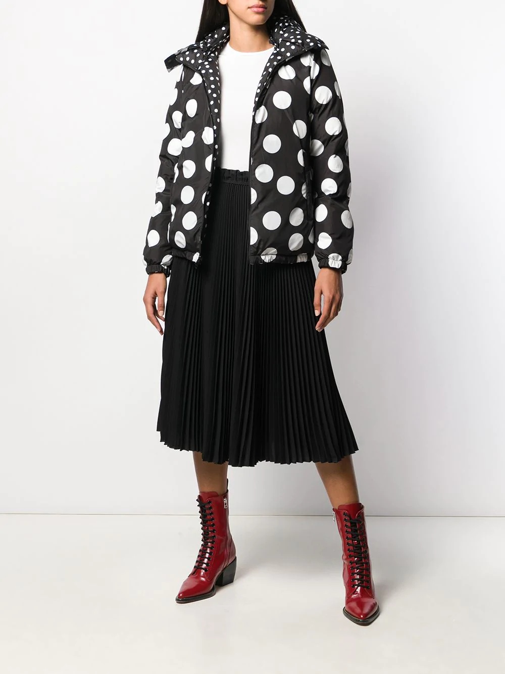 reversible polka dot puffer jacket - 6