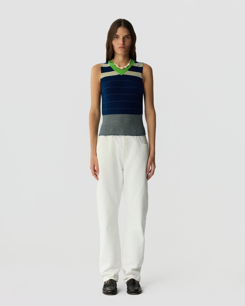 GUEST IN RESIDENCE Collegiate Stripe Vest outlook