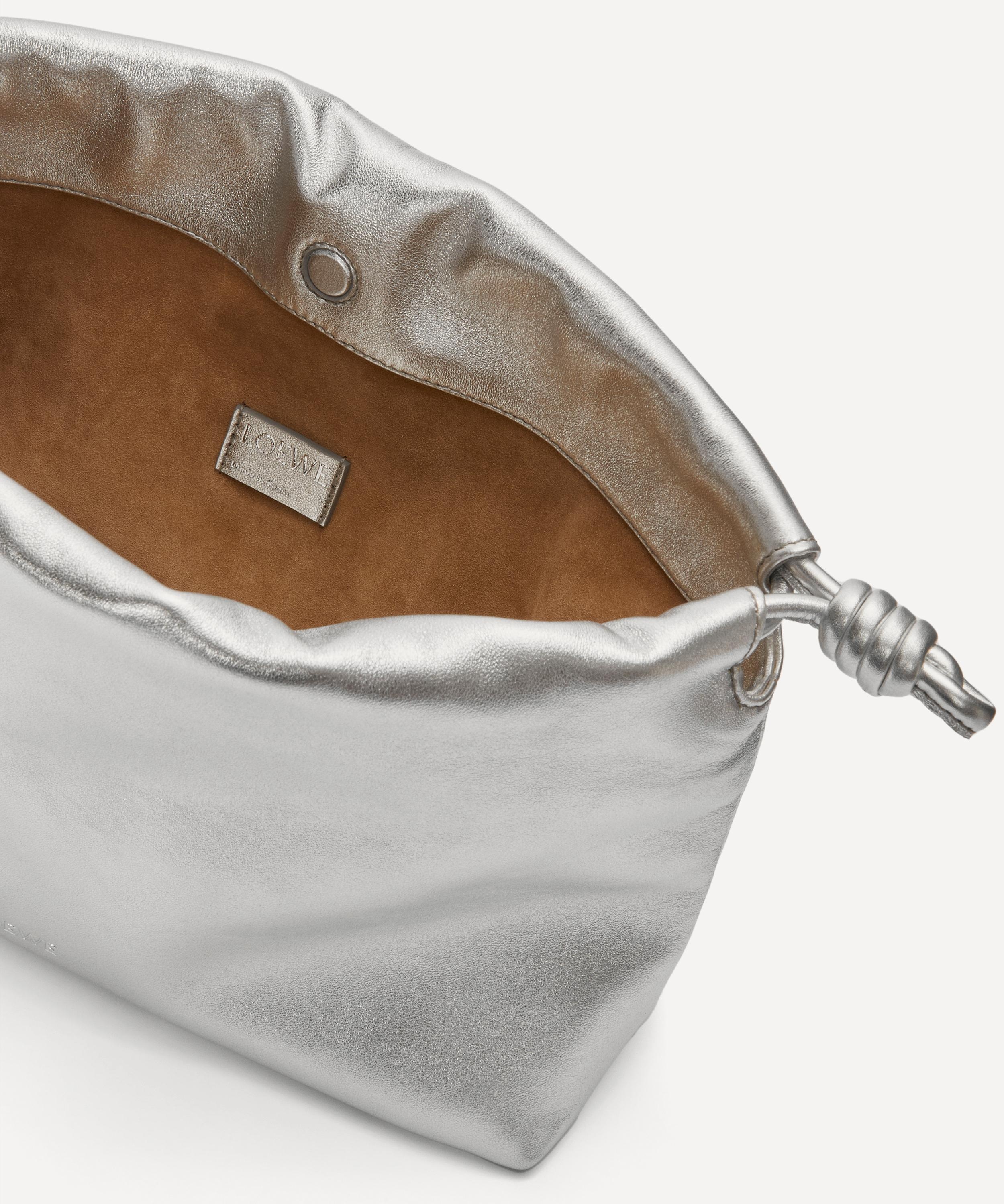 Flamenco Medium Laminated Leather Clutch Bag - 4