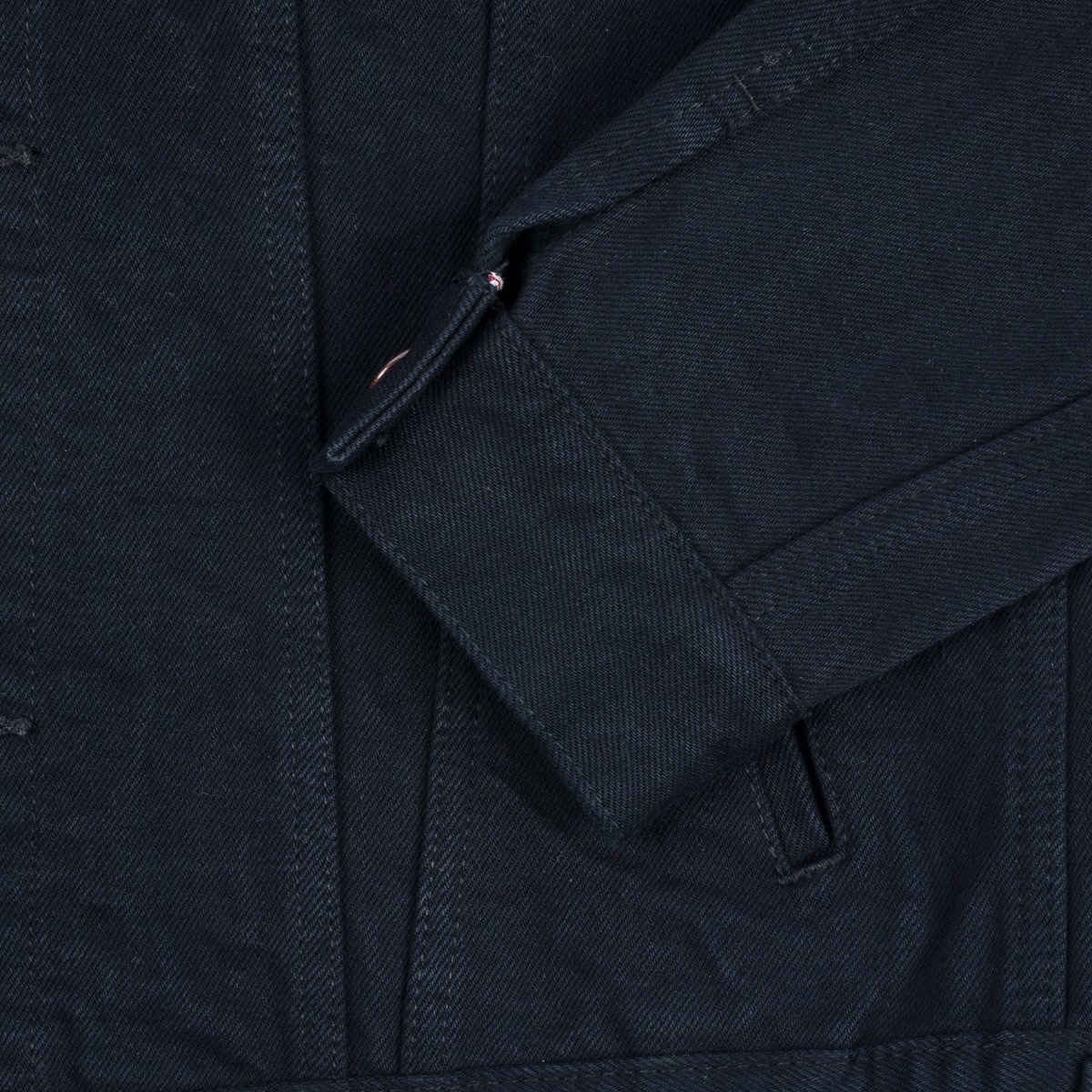 IHJ-132-BLK 14oz Selvedge Modified Type III Jacket - Superblack - 9