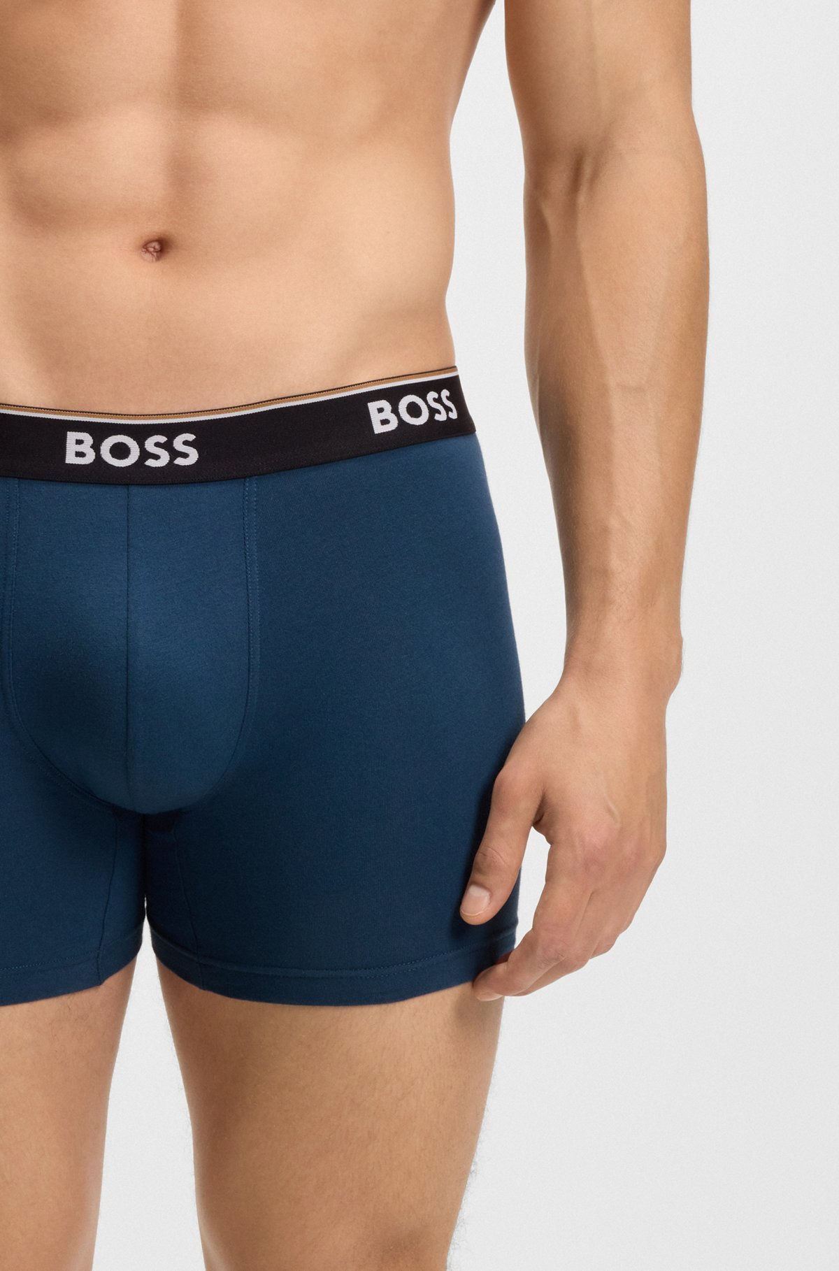THREE-PACK OF STRETCH-COTTON BOXER BRIEFS WITH LOGOS - 4