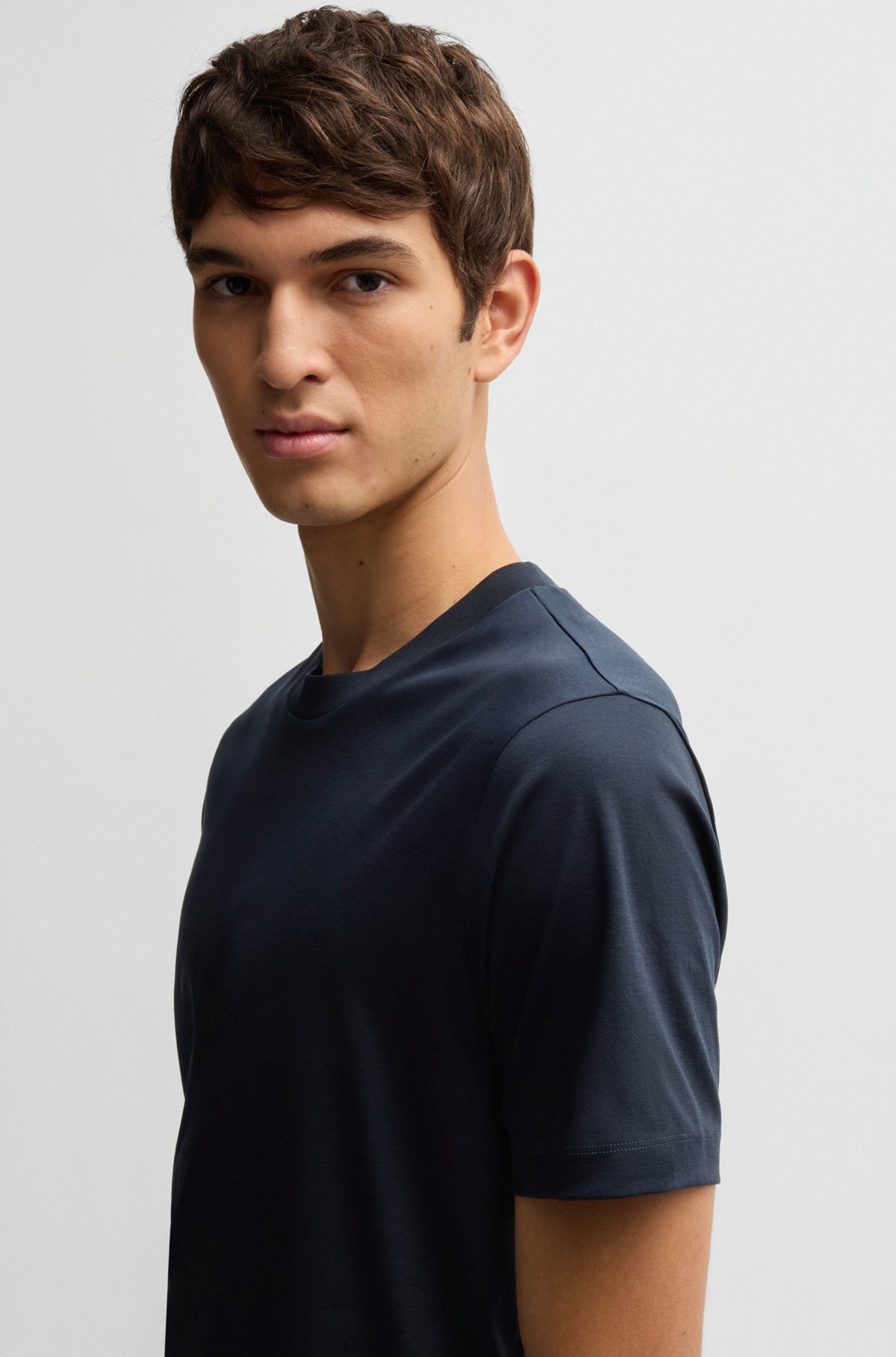 SLIM-FIT T-SHIRT IN MERCERIZED COTTON - 3